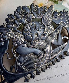 1880 гг. Антикварная накладка. Ангел. Бронза