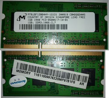 Для Ноутбука 1Gb 1Rx8 PC3-8500S-7-10-B1