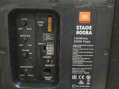 Jbl stage 800ba схема подключения