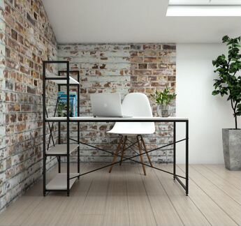 Стол рабочий с полками офисный лофт/индастриал