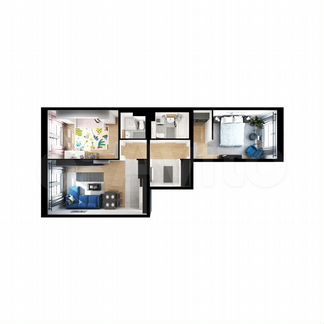 2-к квартира, 69.7 м², 2/15 эт.