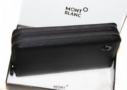 Мужской кожаный клатч Montblanc new black 05 2х