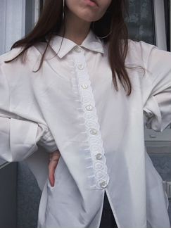 Винтажная белая рубашка oversize