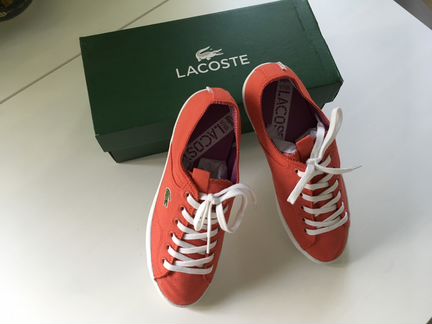 Новые кеды Lacoste, оранжевые, 39