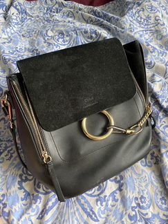 Chloe рюкзак кожаный черный faye