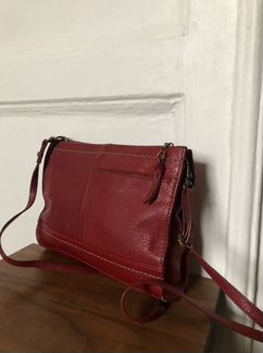 Сумка кожаная красная Sak