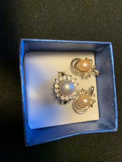 Жемчужный комплект (кольцо + серьги)