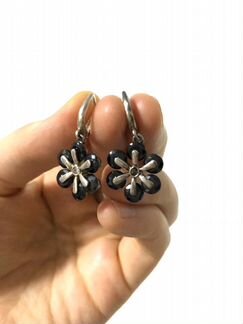 Серебряные серьги, кольцо