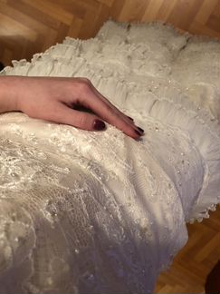 Свадебное Платье Кружево Стразы рыбка А-силуэт