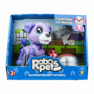 Интерактивная игрушка 1Toy Озорной щенок, фиолетовый (Т16939)