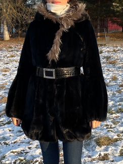 Шуба норковая fellicci с капюшоном 44-46