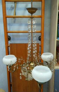 Люстра Бронза. Хрусталь. СССР. 50 года
