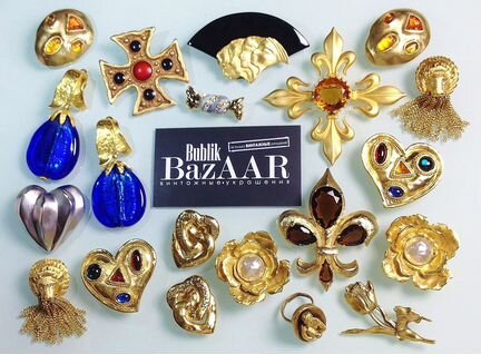 Винтажная брошь веер Les Bernard. США, 1980-90-е