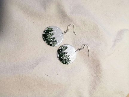 Серьги из ювелирной керамики, диаметр 2,9см