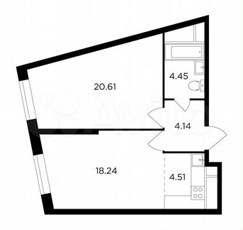 2-к квартира, 52 м², 10/30 эт.