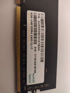 Оперативная память Apacer ddr 4, 4 gb