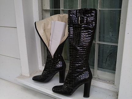 Сапоги лаковые, кожа, 39 размер