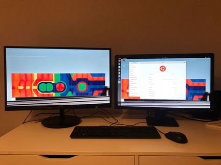 Игровой компьютер Intel Core i5 с двумя мониторами