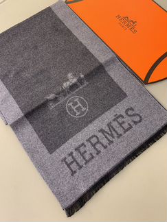 Мужской шарф Hermes серый