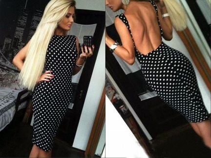 Платье в горох р. S