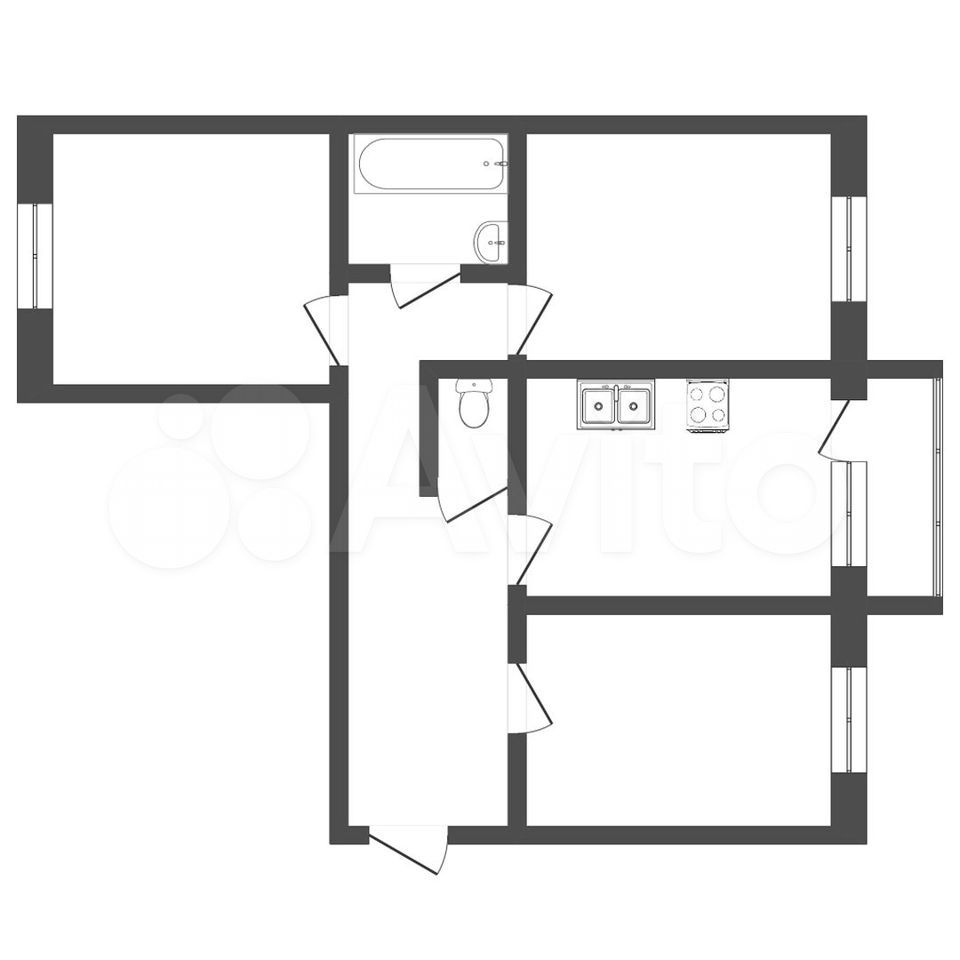 3-room apartment, 90.6 m2, 4/12 FL. 89605385770 buy 1