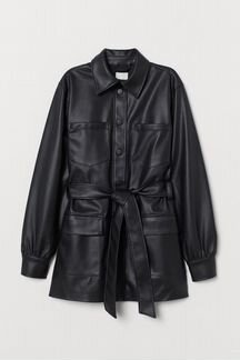 Куртка с поясом эко кожа