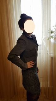 Кожаная куртка из натуральной замши серого цвета