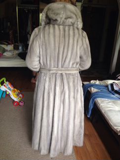 Голубая норковая шуба