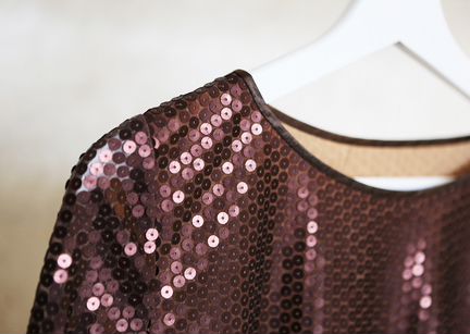 Блестящее Платье в пайетках, шоколадное