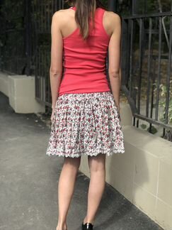 Юбка летняя на резинке белая в цветочек размер s