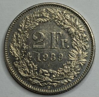 Швейцария 2 франка, 1989, 1984, 1968 гг
