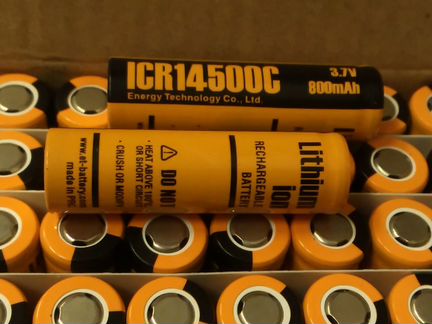 Li-ion аккумуляторы ICR14500 800мАч 3,7В