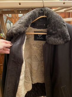 Мужская кожаная куртка с меховой подстёжкой и воро