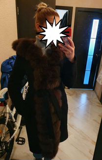 Пальто утепленное с мехом