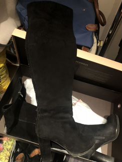 Замшевые ботфорты