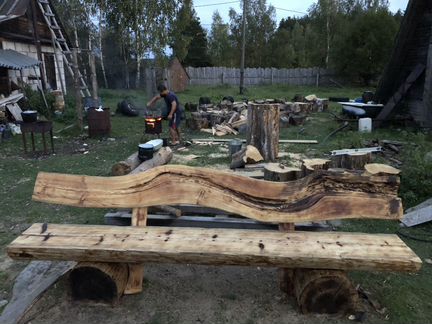Столы и лавки из массива