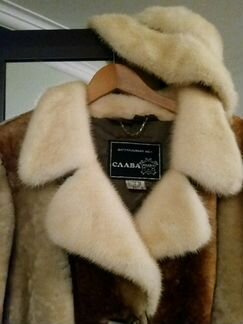 Шуба мутоновая с норковым воротником