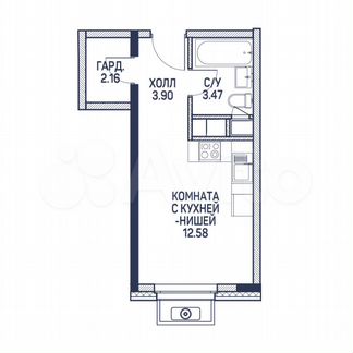 Апартаменты-студия, 22.1 м², 15/22 эт.